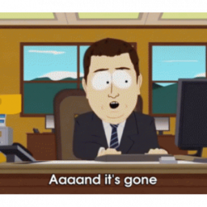 And it's gone