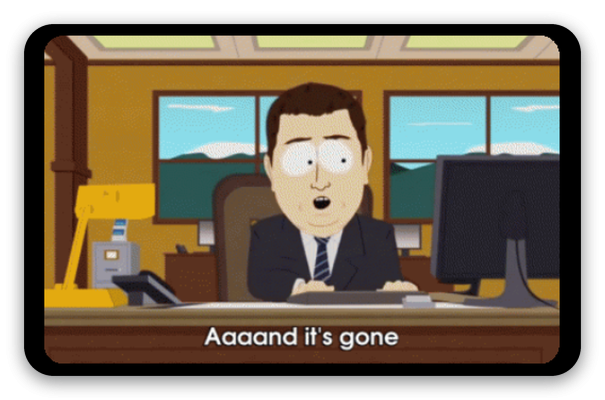 And it’s gone