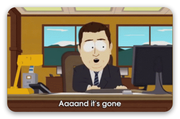 And it’s gone