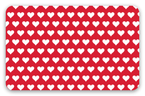 White Hearts on Red